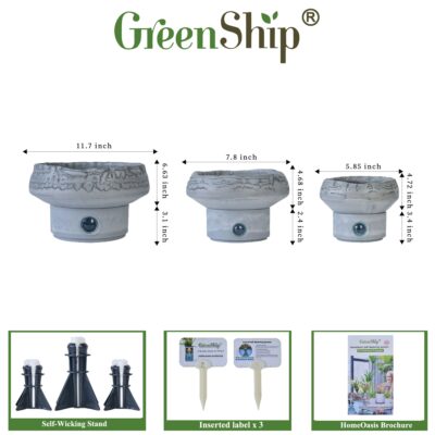 6, 8, 12 Inches Set of 3 Planter