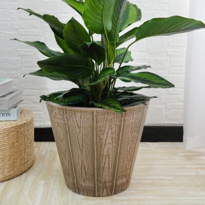 Realistic Wood Plank Plant Pots