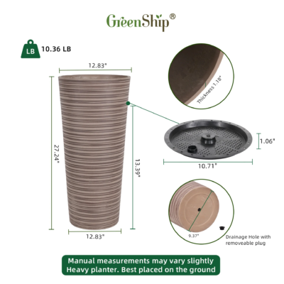 Planter Pots with Drainage Hole,