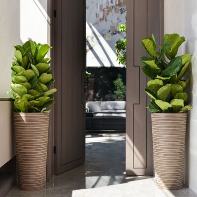 27 Inch Tall Round Planters
