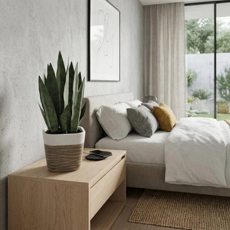Artificial Snake Plants and planter