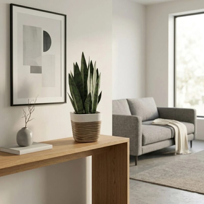 Artificial Snake Plant and Planter
