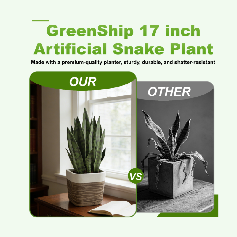 GreenShip 17 inch Artificial Snake Plant