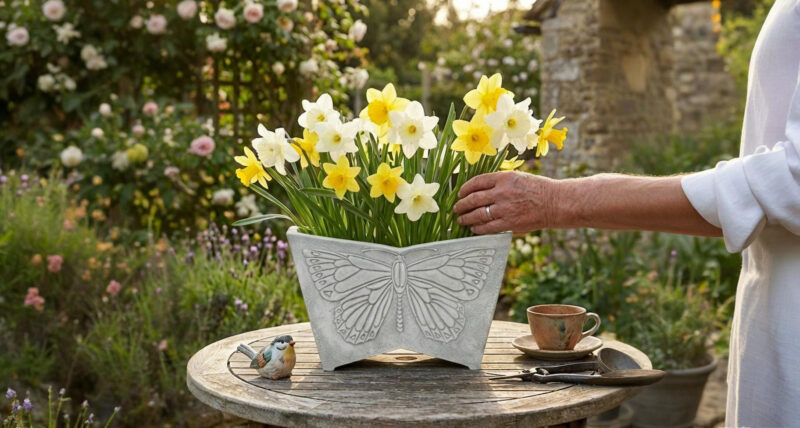 GreenShip 16 inch Butterfly Relief Planter GreenShip 16 inch Butterfly Relief Planter