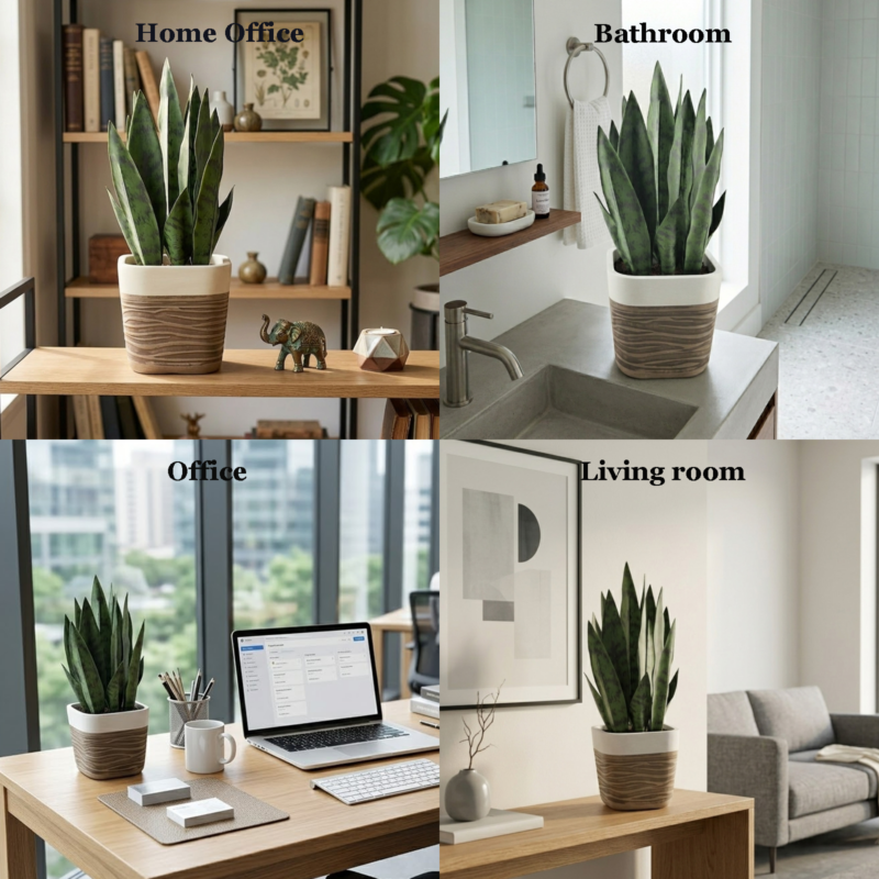 GreenShip 17 Inch Artificial Snake Plant GreenShip 17 Inch Artificial Snake Plant